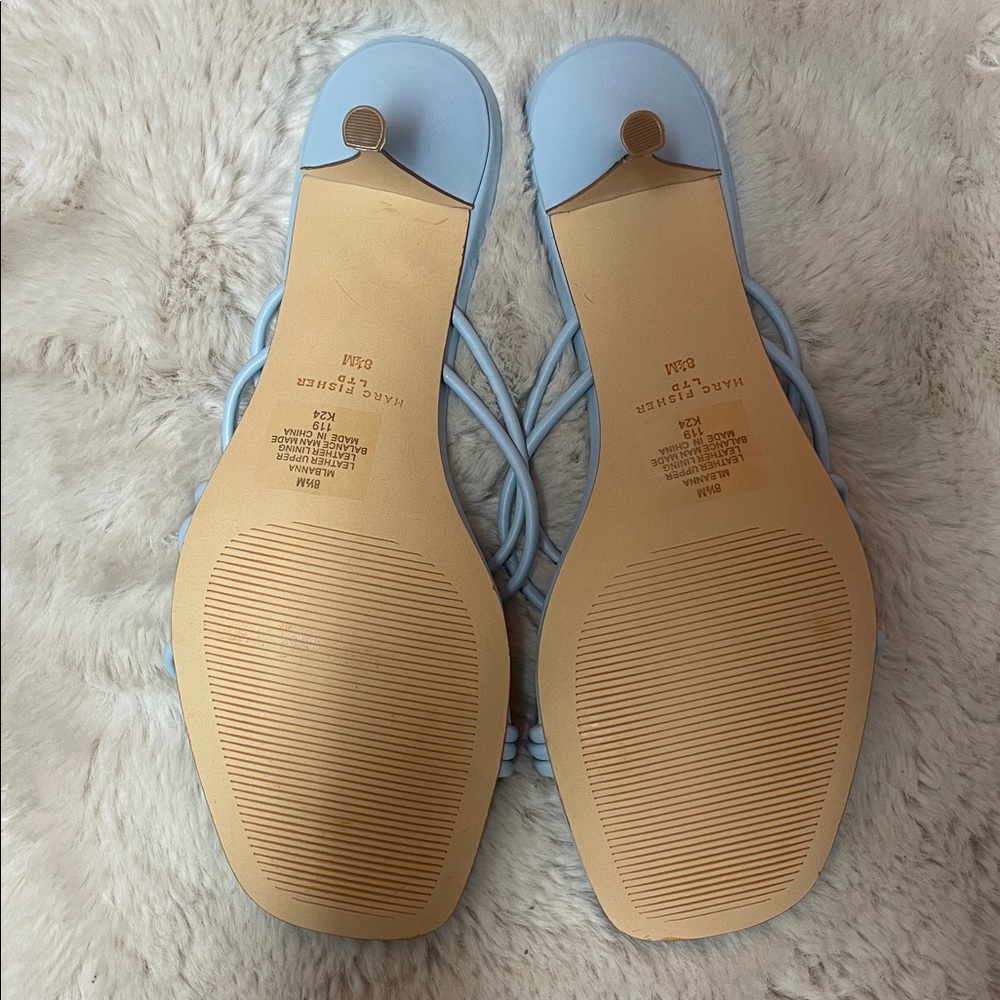 Marc Fisher Light Blue Strappy Kitten Heel Sandal - Picture 6 of 8